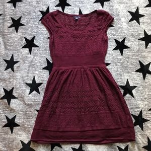 Burgundy sweater dress